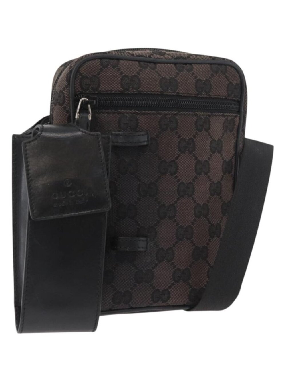 GUCCI GG Canvas Shoulder Bag Black Silver 018 1619
